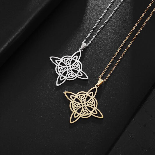 Fashion Celtic Knot Amulet Pendant Personality Trend Simple Hollow Necklace