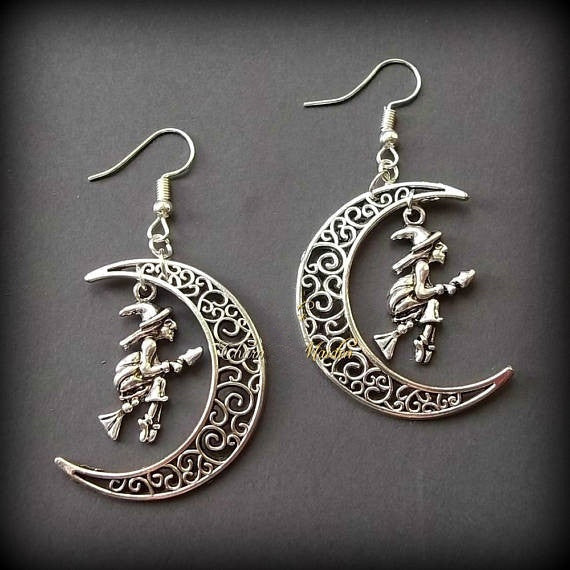 Women's Alloy Silver Personality Witch Earrings