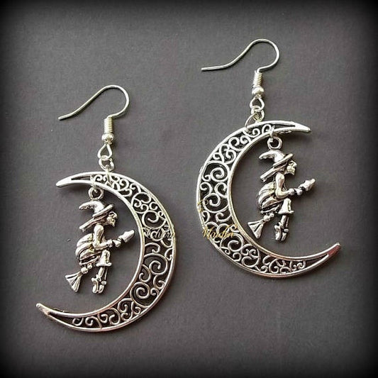 Women's Alloy Silver Personality Witch Earrings
