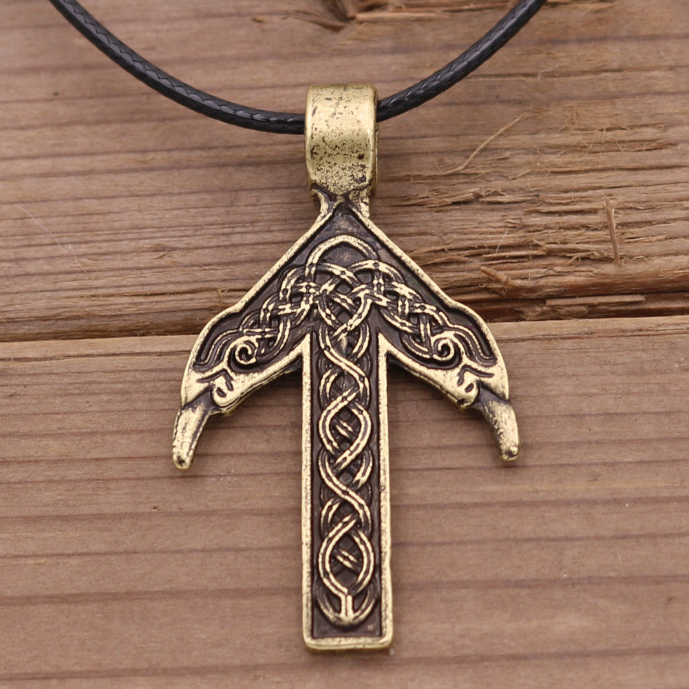Flute Rune Pendant Nordic Amulet Clavicle Chain