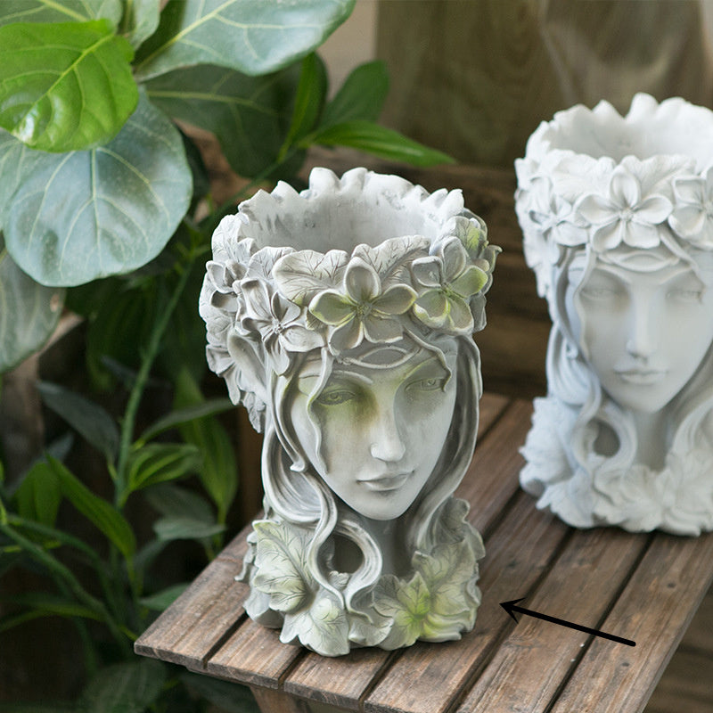 Goddess Figurine Art Resin Plant Flower Pot