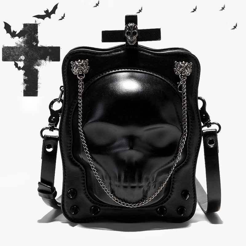 Sac à bandoulière style gothique foncé, sac à bandoulière | sac à bandoulière carré | sac de personnalité | sac à bandoulière | pour femmes