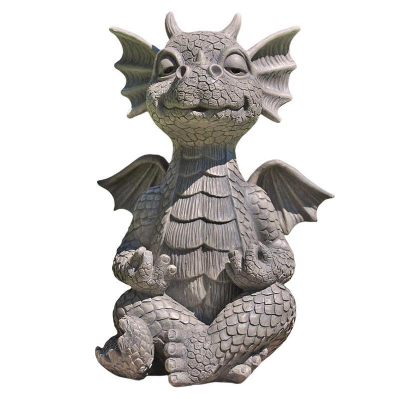 Spot Jardin Dragon Méditation Méditation Prière Résine Décoration Statue