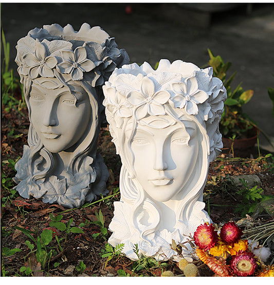 Goddess Figurine Art Resin Plant Flower Pot