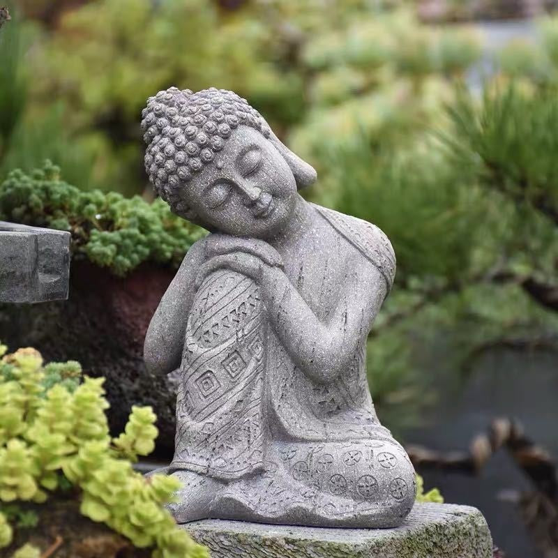 Résine Zen Bouddha Statue Pot de fleur Cour Paysage Balcon Mise en page Jardin Décoration