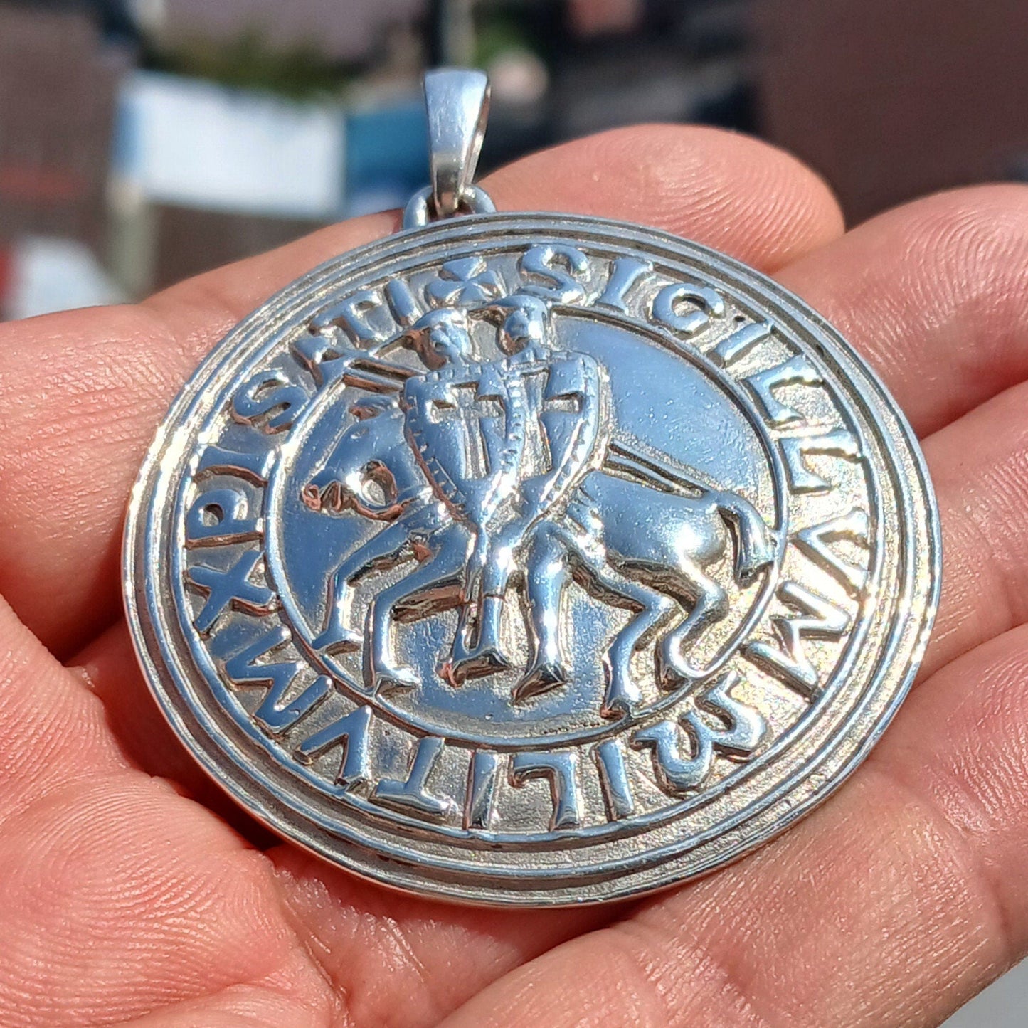 Templar Amulet, Ancient Sterling Silver Amulet, Medieval Knight